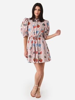 Hunter Bell McCauley Floral Mini Dress Garden Print 100% Cotton XS